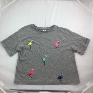 Girls flamingo crop top